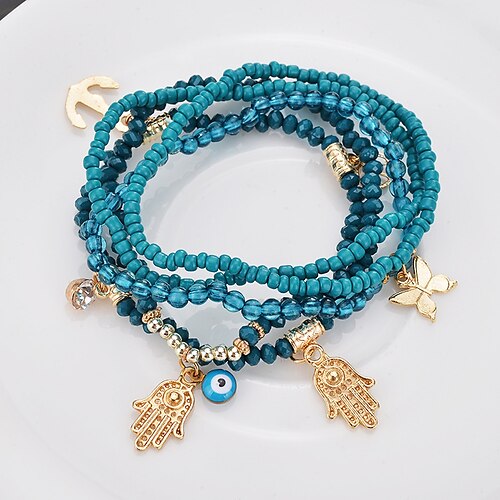

fashion summer multi-layer beaded bracelet palm butterfly buddha heart bracelet