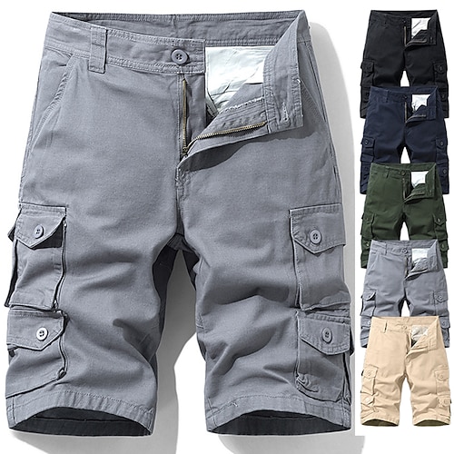 

Men's Cargo Shorts Hiking Shorts Military Summer Outdoor 12"" Ripstop Breathable Quick Dry Multi Pockets Bottoms Knee Length Black Army Green Cotton Work Hunting Fishing 30 32 34 36 38