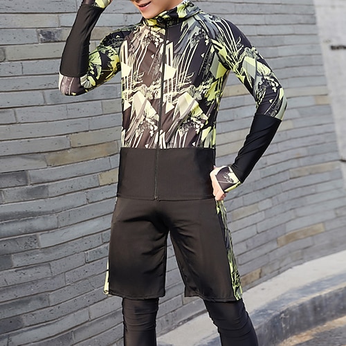 

Men's Rashguard Swimsuit Nylon Swimwear Bathing Suit UV Sun Protection UPF50 Breathable Stretchy Long Sleeve 3-Piece - Swimming Surfing Water Sports Autumn / Fall Spring Summer / Quick Dry