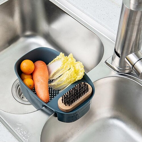 

Kitchen Sink Multi-functional Drain Basket for Washing Vegetables Washing Rice and Filtering Storage all-in-one Saddle-style Non-perforated
