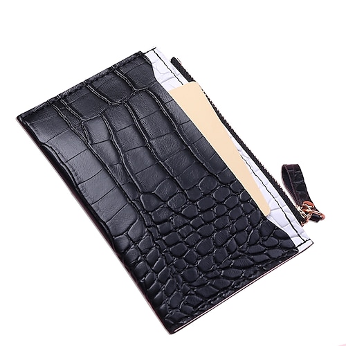 

Women's Retro Coin Purse PU Leather Zipper Crocodile grain Daily Outdoor Dark Brown Green Blue Black