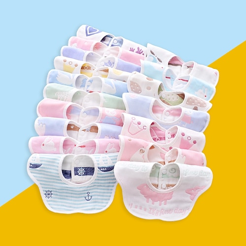 

Summer Six-Layer Baby Supplies Children's Saliva Towel 360-Degree Pure Cotton Baby Gauze Bib Baby Eating Bib