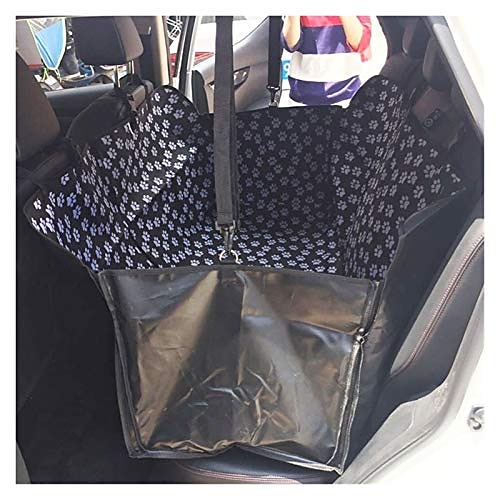 

dog car seat cover paw print dog hammock waterproof scratch proof nonslip durable pet back seat covers for cars trucks suv (color : black, size : 130x145x40cm)