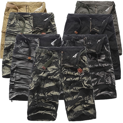 

Men's Hiking Shorts Hiking Cargo Shorts Military Camo Summer Outdoor 10 Ripstop Quick Dry Multi Pockets Breathable Cotton Knee Length Shorts Bottoms Army Green Camouflage Grey Dark Gray Khaki