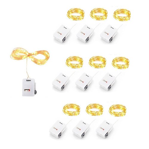 

ledet streng lys 30stk 10stk 10 lys dæmpbar kobbertråd fe lys batteridrevet led snor lys fest bryllup indendørs juledekoration krans lys