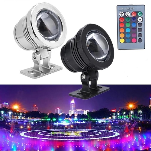 

LED Pond Pool Lights Underwater Fountain Spotlights Remote Control RGB Waterproof Color Changing 12V LED Beads for Landscape