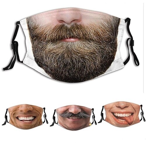 

Men's Face cover Cotton Streetwear Home Adults Funny Mouth Mask Reusable Anti Dust Mask Washable Mouth Protector 3D Print