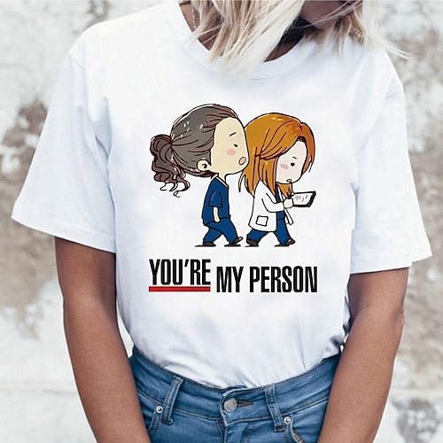 

Greys anatomi Cosplay Anime Tegneserie Manga Trykt mønster Harajuku Graphic Kawaii T-Trøye T skjorte Til Herre Dame Voksne Varmstempling Polyester / bomullsblanding