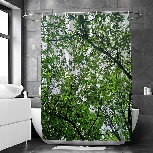 

Dense Green Leaves Digital Print Waterproof Fabric Shower Curtain for Bathroom Home Decor Covered Bathtub Curtains Liner Includes with Hooks 70 Inch