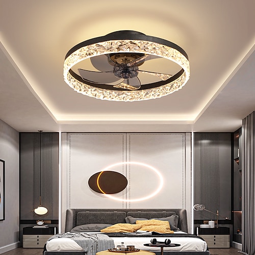 

LED Ceiling Fan Light Black White Coffee Gold 50 cm Dimmable Ceiling Fan Aluminum Modern Style Classic Stylish Painted Finishes LED Modern 220-240V 110-120V