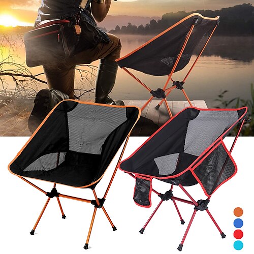 

Camping Chair Ultra Light (UL) Foldable Breathable Durable Aluminium Alloy 7005 Oxford Cloth for 1 person Camping / Hiking Hunting Fishing Cycling / Bike Autumn / Fall Winter Upgrade orange Upgrade