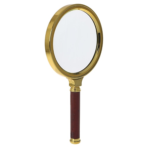 

Portable Handheld 10X Magnifier 90mm Handle Retro Magnifier Glass Eye