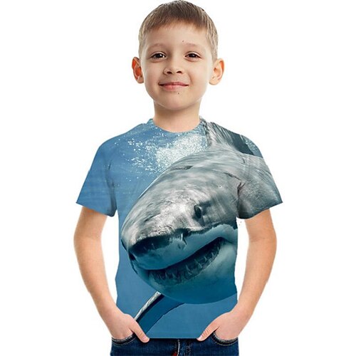 

Kids Boys T shirt Graphic 3D Print Short Sleeve Active 3-12 Years Black