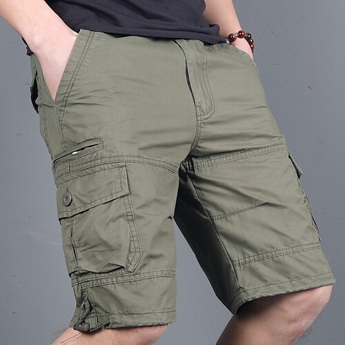 

Men's Hiking Shorts Hiking Cargo Shorts Military Solid Color Summer Outdoor 12 Loose Ripstop Quick Dry Multi Pockets Lightweight Cotton Knee Length Shorts Bottoms Army Green Grey Khaki Black Hunting