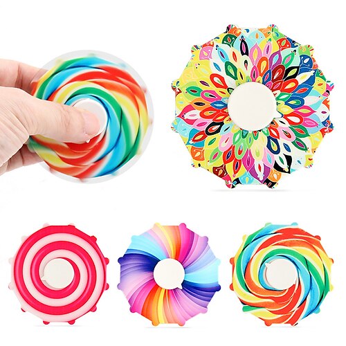 

Rainbow Anti-Anxiety Fidget Spinner [Plastic Fidget Spinner] Finger Hand Toy for Relieving Boredom ADHD, Anxiety