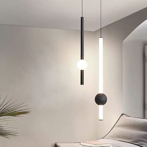 

LED Pendant Light Modern Black Kitchen Island Light Bedside Light 9cm Lantern Desgin Metal Painted Finishes Modern 220-240V 110-120V