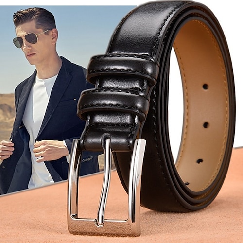 

Men's Belt Leather Blue Light Brown Brown Black Designer Belts Solid Colored