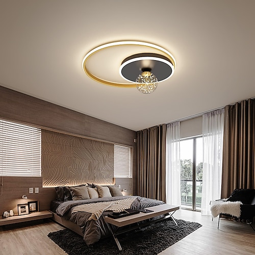 

LED Ceiling Light 40 50 cm LED Modern Flush Mount Lights Metal Modern Style Geometrical Painted Finishes Acrylic Glass Lampshade Light String Natural White 6W