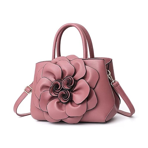 

Dame Veske med topphåndtak Shopping Daglig Blomstermønster Svart Rosa Rød