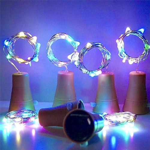 

Solar LED String Light 10pcs Solar Wine Bottle Lights 20 LED 10 LEDs Solar Cork String Light Copper Wire Fairy Light for Holiday Christmas Party Wedding Decor 2m 1m