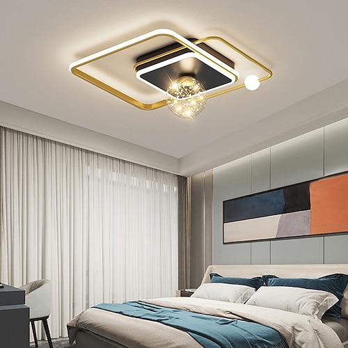 

LED Ceiling Light 40 50 cm LED Modern Flush Mount Lights Metal Modern Style Geometrical Painted Finishes Acrylic Glass Lampshade Light String Natural White 6W