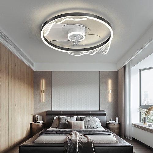 

LED Ceiling Fan Light 50 cm Dimmable Ceiling Fan Black Gold Aluminum Artistic Style Modern Style Stylish Brushed Electroplated LED Nordic Style 220-240V 110-120V