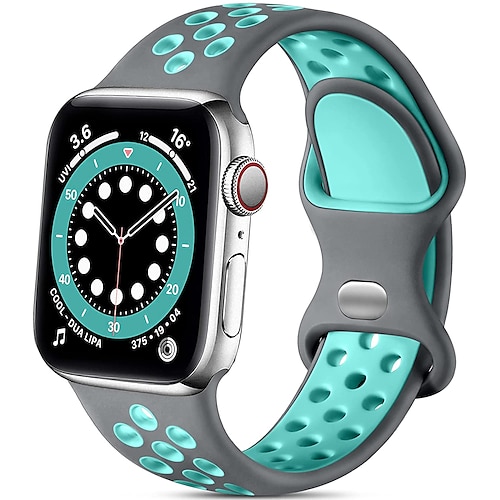 

1 pcs Reim til Smartklokke til Apple iWatch Series 8 7 6 5 4 3 2 1 SE 38/40/41mm 42/44/45/49mm Silikon Smartklokke Stropp Myk Pustende Sportsrem Moderne spenne Erstatning Armbånd