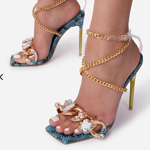 

Women's Sandals Clear Shoes Ankle Strap Sandals Flat Heel Ankle Strap Heel Round Toe PU Ankle Strap Color Block Solid Colored Almond Black Green