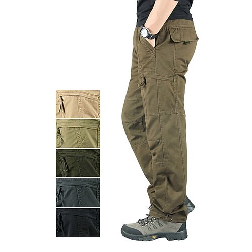 

Men's Work Pants Hiking Cargo Pants Hiking Pants Trousers Military Solid Color Summer Outdoor Regular Fit Ripstop Quick Dry Multi Pockets Breathable Cotton Pants / Trousers Bottoms Yellow Army Green