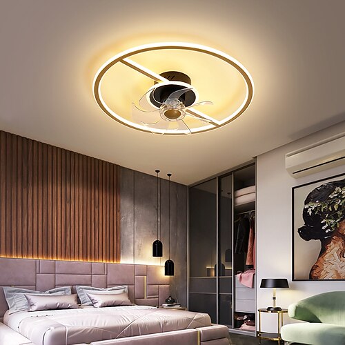 

LED Ceiling Fan Light Nordic Style 45cm 55cm Circle Design Aluminum Artistic Style Vintage Style Modern Style Painted Finishes 220-240V 110-120V