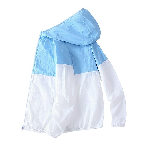 

Women's Men's UPF 50 UV Sun Protection Zip Up Hoodie Long Sleeve Fishing Running Hiking Jacket Windbreaker Summer Outdoor Quick Dry Lightweight Breathable Outerwear Coat Top Hunting Climbing