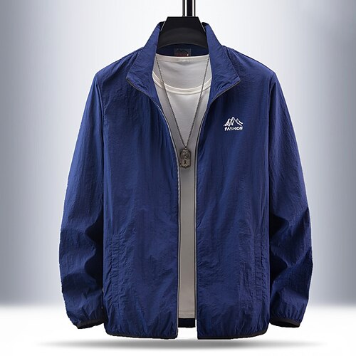 

Men's UPF 50 UV Sun Protection Zip Up Hoodie Long Sleeve Fishing Running Hiking Jacket Windbreaker Summer Outdoor Quick Dry Lightweight Breathable Outerwear Coat Top Hunting Climbing