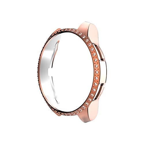 

Smart watch Case for samsung galaxy watch 42mm case, bling crystal rhinestone bumper pc protective cover (not screen protector) women girl shiny diamond plated frame (rose gold)