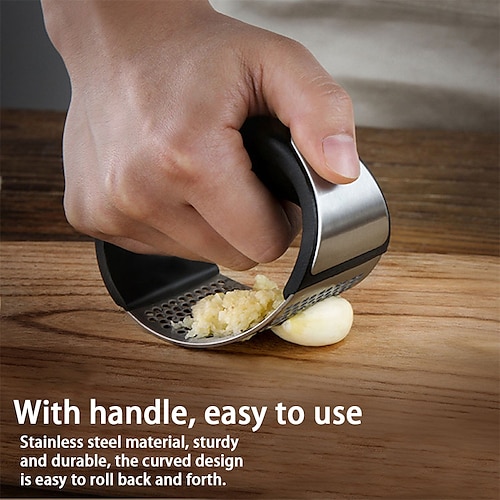 

Stainless Steel Garlic Press Manual Garlic Mincer Chopping Garlic Tools Curve Fruit Vegetable Tools Kitchen Gadgets