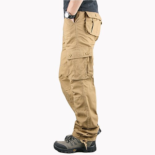 

Men's Work Pants Hiking Cargo Pants Hiking Pants Trousers Military Solid Color Summer Outdoor Regular Fit Ripstop Quick Dry Multi Pockets Breathable Cotton Pants / Trousers Bottoms Yellow Army Green
