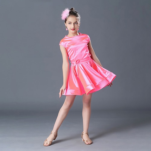 

Latin Dance Dress Solid Girls' Performance Daily Wear Polyester