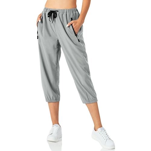 

Women's Casual / Sporty Chino Pants Sweatpants Sporty Calf-Length Pants Daily Weekend Solid Color Breathable Moisture Wicking Mid Waist Loose Black Blue Deep Blue Light Grey Dark Gray S M L XL XXL
