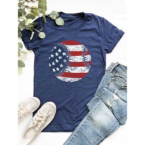 

baseball flag printed t-shirt