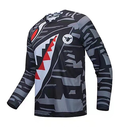 

Men's Cycling Jersey Downhill Jersey with Pants Dirt Bike Jersey Long Sleeve Mountain Bike MTB Road Bike Cycling Winter Black Geometic Novelty Vintage Bike Jersey Breathable Quick Dry Polyester Sports