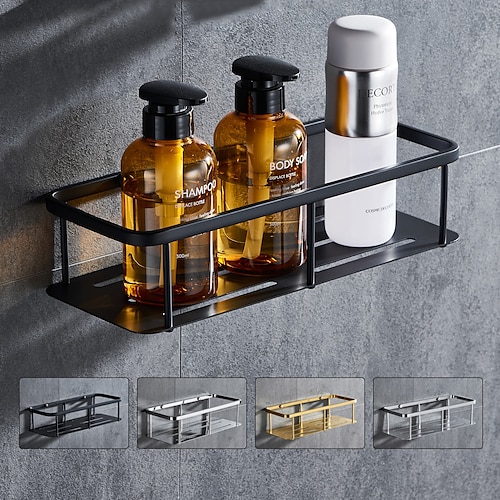 

Rectangle Bathroom Shelf for Washing Supplies, Bath Fixture, Wall Mounted New Design Creative Contemporary Modern 304Stainless Steel, Matte Black, Brushed Nickel, Matte Gold, Chrome 1pc