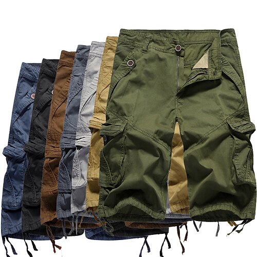 

Homme Short Cargo Short Shorts de Randonnée Cordon de jambe Multi poche Plein Confort Vestimentaire Longueur genou Casual du quotidien Vêtement de rue Mélange de Coton mode Style classique Vert