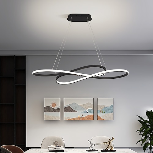 

LED Pendant Light Modern Kitchen Island Light Black Gold 100cm Geometric Shapes Flush Mount Lights Aluminum Painted Finishes 110-120V 220-240V ONLY DIMMABLE WITH REMOTE CONTROL