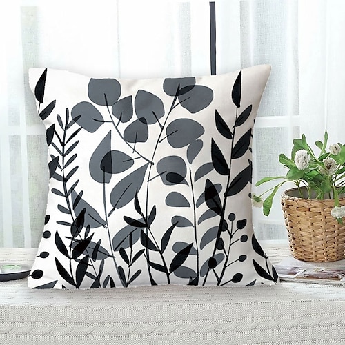 

Pastoral Plant Double Side Cushion Cover 1PC Soft Decorative Square Throw Pillow Cover Cushion Case Pillowcase for Sofa Bedroom Livingroom Outdoor Superior Quality Machine Washable Outdoor Cushion for Sofa Couch Bed Chair