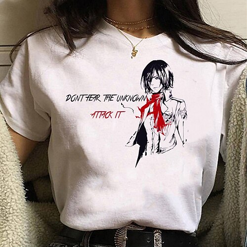 

Inspired by Attack on Titan Cosplay Wings of Freedom Levi·Ackerman Cartoon Manga Back To School Print Harajuku Graphic Kawaii T-shirt For Men's Women's Adults' Hot Stamping Polyester / Cotton Blend