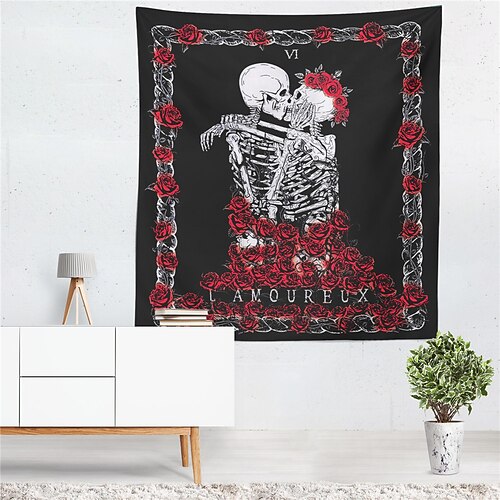 

Skull Wall Tapestry Art Decor Blanket Curtain Hanging Home Bedroom Living Room Decoration Polyester