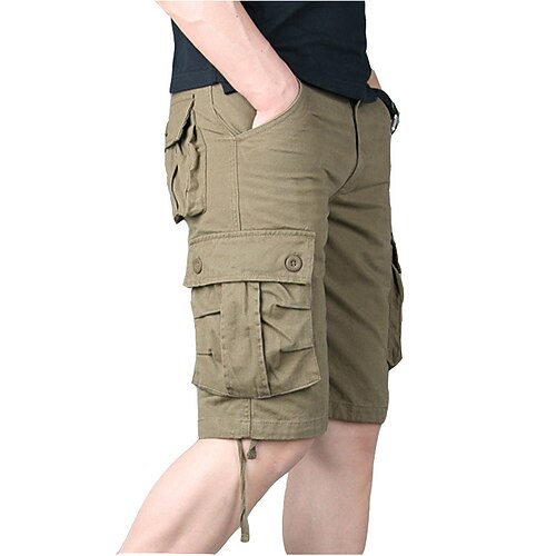 

Men's Hiking Shorts Hiking Cargo Shorts Military Solid Color Summer Outdoor 12 Regular Fit Ripstop Quick Dry Multi Pockets Breathable Cotton Knee Length Shorts Bottoms Light Yellow Yellow Army Green