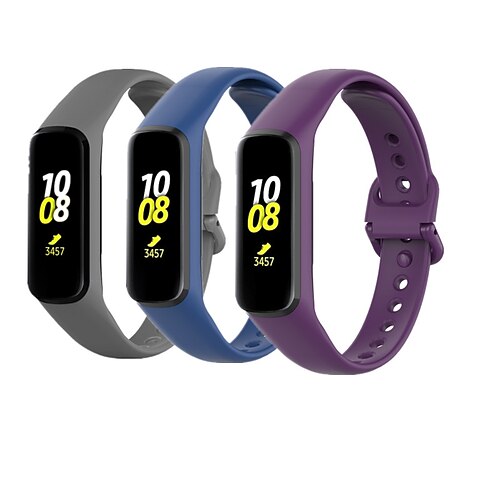 

Smart watch band compatible with samsung galaxy fit 2 bands,soft silicone wrist bands watchband straps replacement for galaxy fit 2 sm-r220,light gray&dark gray&purple