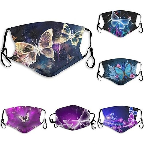 

Men's Face cover Cotton Streetwear Funny Home Print Butterfly 3D 1pc / pack Mask Windproof Outdoor Protective