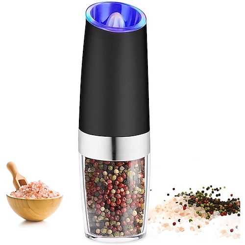 

Electric Salt and Pepper Grinder Stainless Steel Pepper and Salt Mill with LED Light for Different Cooked Food
