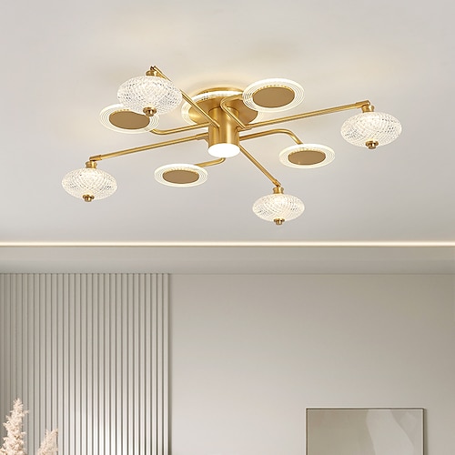 

LED Ceiling Light Modern Gold 84cm 92 cm Sputnik Design Semi-Flushmount Lights Copper Modern Style Geometrical Brass 220-240V 110-120V
